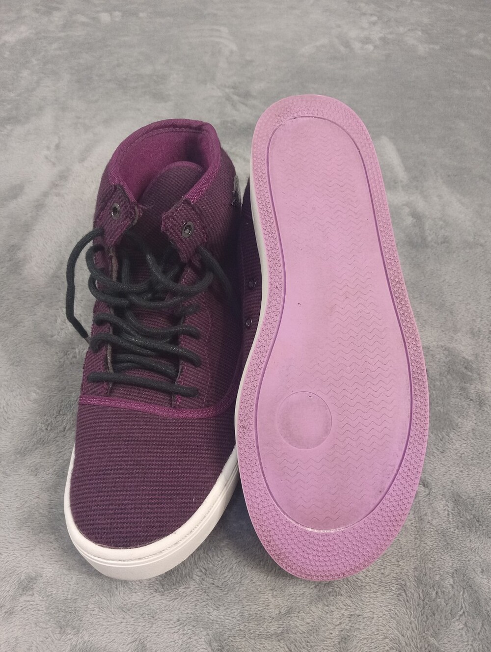 Jordan Women's High-Top Canvas Sneakers in Deep Plum Size 6.5 - Picture 8 of 11